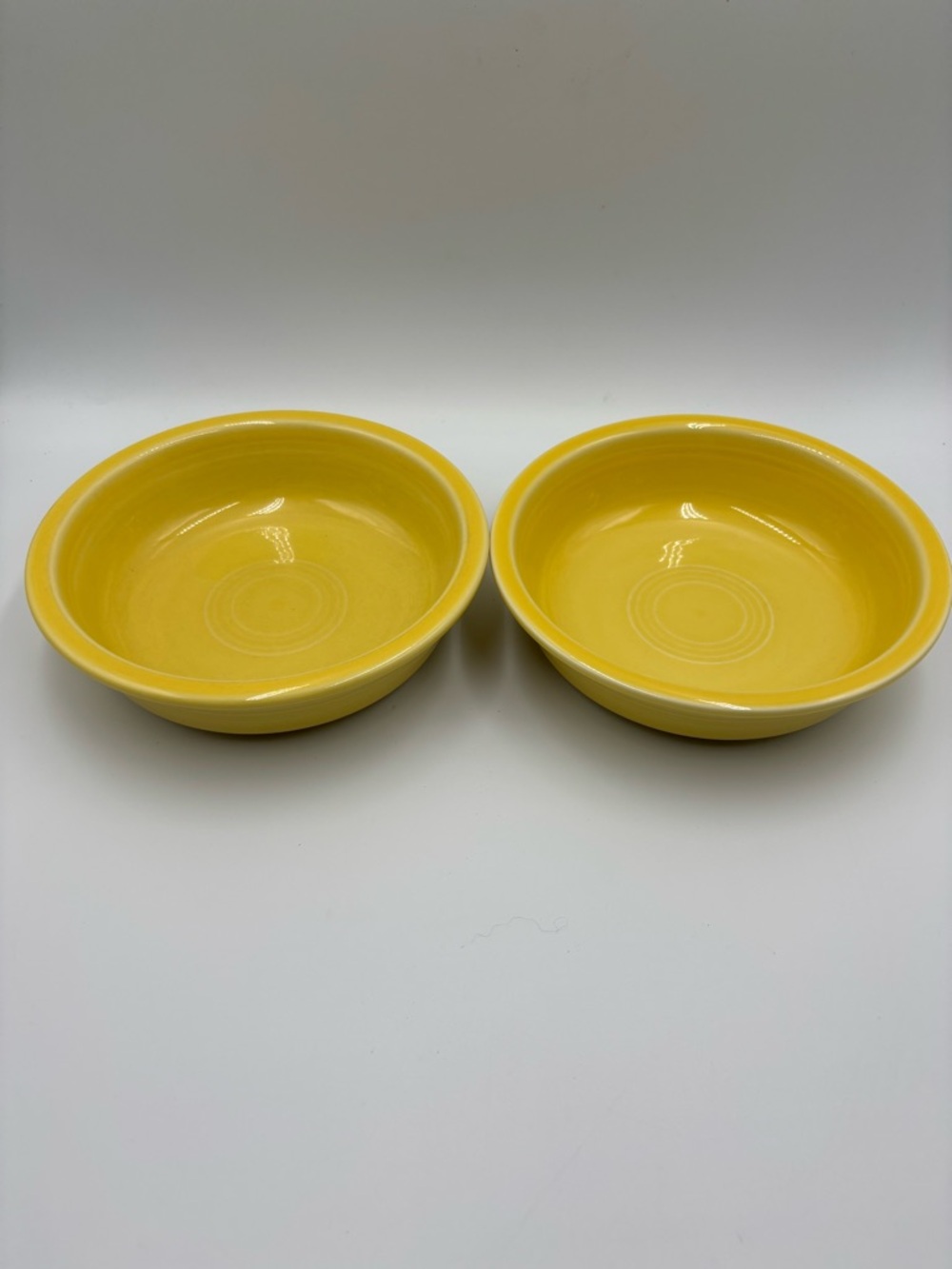 SET OF 2 HLC FIESTA WARE SUNFLOWER YELLOW CEREAL SOUP BOWLS 7"